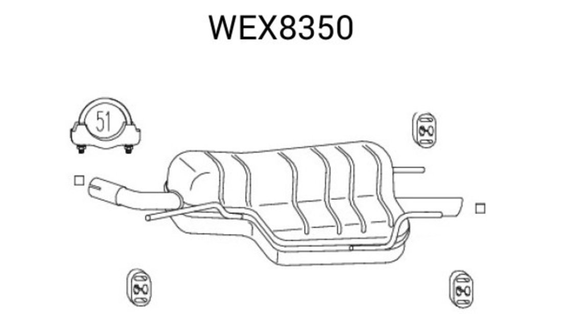 Toba esapament finala OPEL ASTRA G Hatchback (F48, F08) (1998 - 2009) QWP WEX8350 piesa NOUA