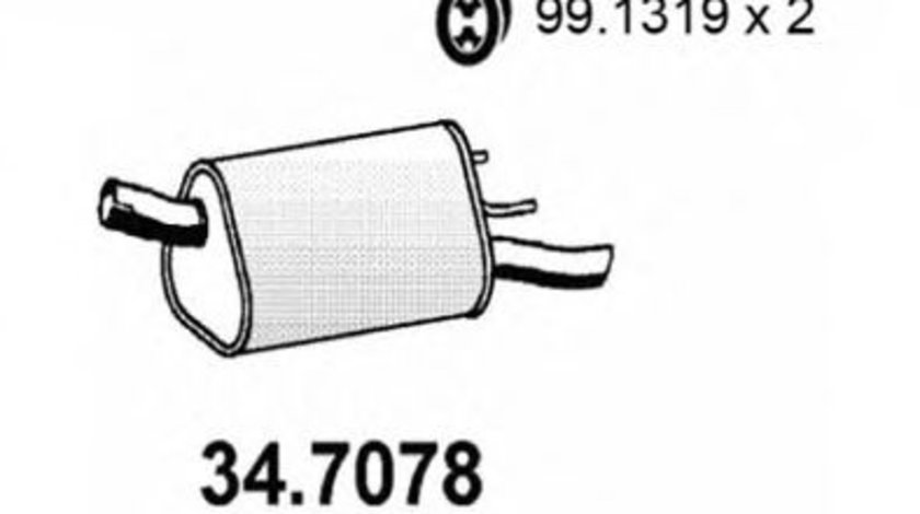Toba esapament finala OPEL CORSA B (73, 78, 79) (1993 - 2002) ASSO 34.7078 piesa NOUA