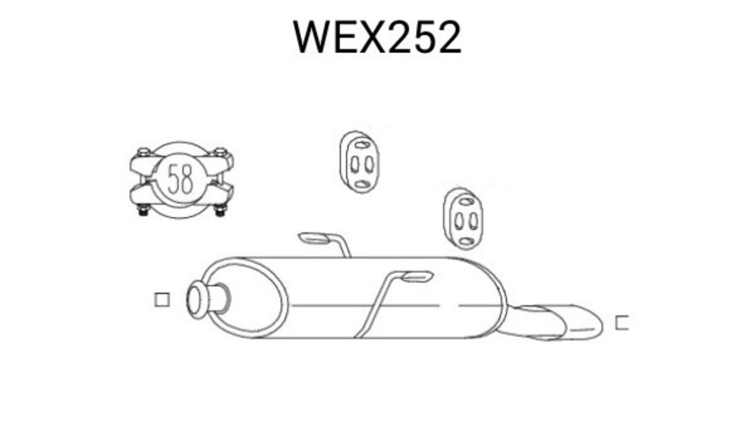 Toba esapament finala PEUGEOT 206 Hatchback (2A/C) (1998 - 2016) QWP WEX252 piesa NOUA