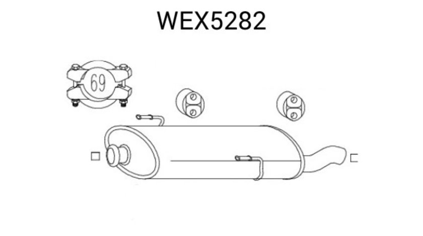 Toba esapament finala PEUGEOT 206+ (T3E) (2009 - 2016) QWP WEX5282 piesa NOUA