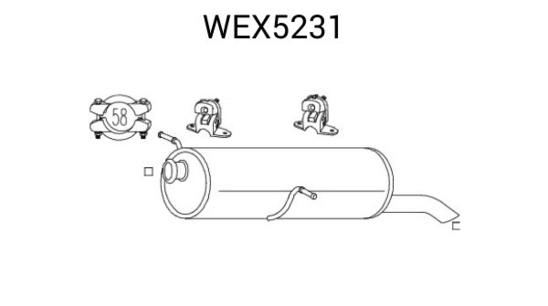Toba esapament finala PEUGEOT 307 Estate (3E) (2002 - 2016) QWP WEX5231 piesa NOUA