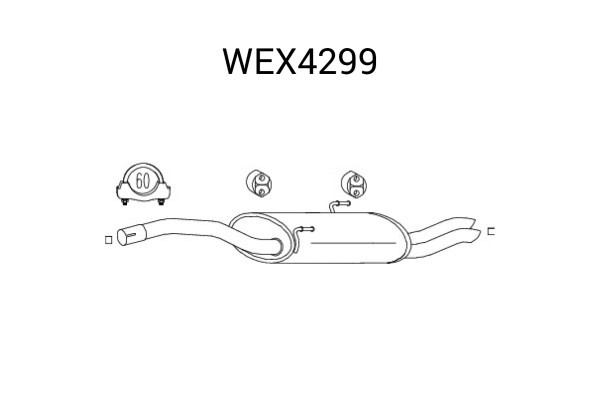 Toba esapament finala PEUGEOT EXPERT Van (222) (1995 - 2016) QWP WEX4299 piesa NOUA