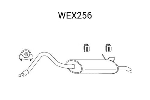 Toba esapament finala RENAULT KANGOO (KC0/1) (1997 - 2007) QWP WEX256 piesa NOUA