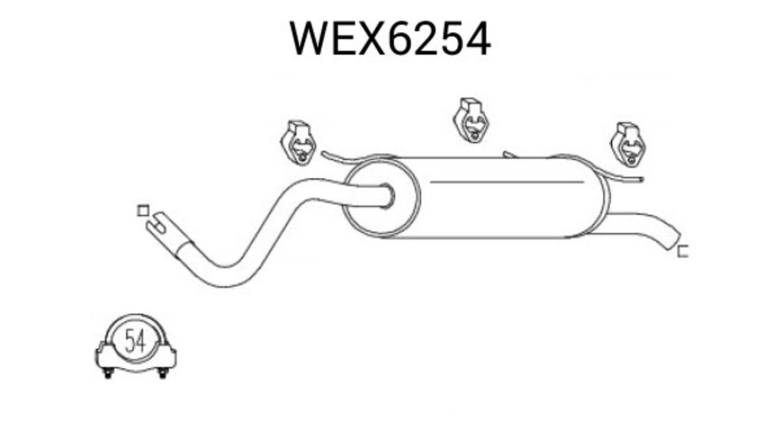 Toba esapament finala RENAULT MEGANE I Classic (LA0/1) (1996 - 2006) QWP WEX6254 piesa NOUA