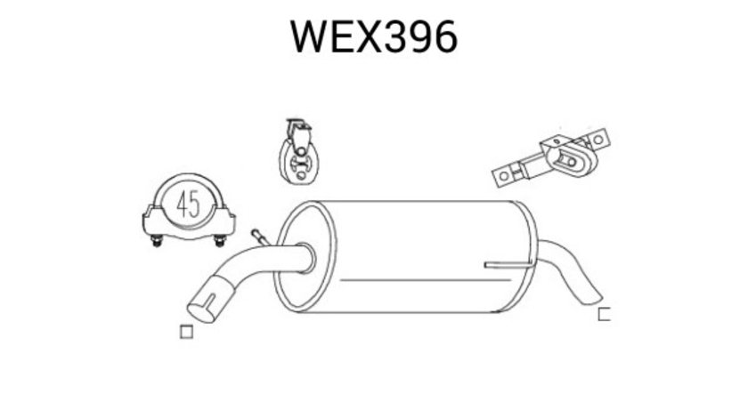 Toba esapament finala SEAT AROSA (6H) (1997 - 2004) QWP WEX396 piesa NOUA