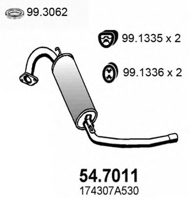 Toba esapament finala TOYOTA RAV 4 I Cabrio (SXA1) (1997 - 2000) ASSO 54.7011 piesa NOUA