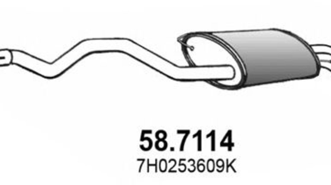 Toba esapament finala VW MULTIVAN V (7HM, 7HN, 7HF, 7EF, 7EM, 7EN) (2003 - 2015) ASSO 58.7114 piesa NOUA