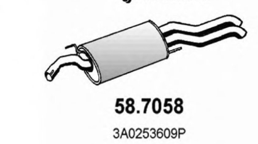 Toba esapament finala VW PASSAT Variant (3A5, 35I) (1988 - 1997) ASSO 58.7058 piesa NOUA