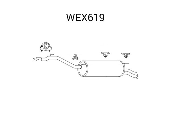 Toba esapament finala VW TRANSPORTER IV bus (70XB, 70XC, 7DB, 7DW, 7DK) (1990 - 2003) QWP WEX619 piesa NOUA