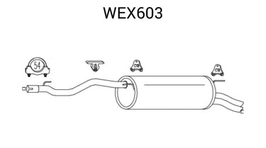 Toba esapament finala VW TRANSPORTER IV caroserie (70XA) (1990 - 2003) QWP WEX603 piesa NOUA
