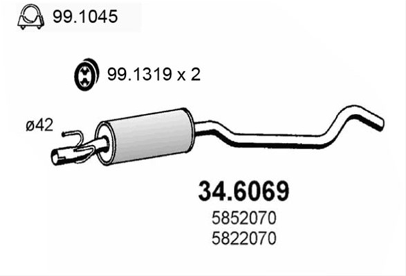 Toba Esapament Intermediara Asso Opel 34.6069