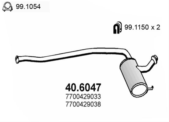 Toba Esapament Intermediara Asso Renault 40.6047