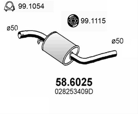 Toba Esapament Intermediara Asso Vw 58.6025