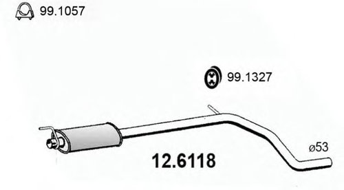 Toba esapament intermediara FIAT BRAVO II (198) (2006 - 2016) ASSO 12.6118 piesa NOUA