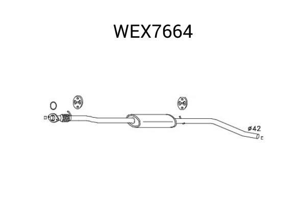 Toba esapament intermediara FIAT PUNTO (188) (1999 - 2016) QWP WEX7664 piesa NOUA