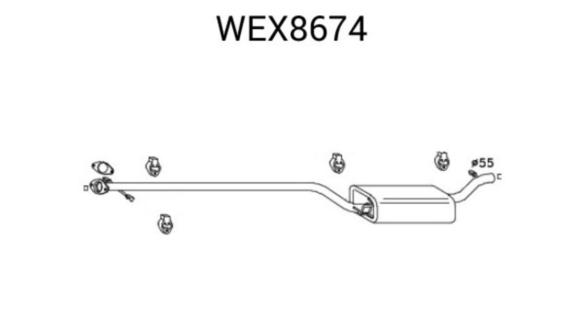 Toba esapament intermediara FORD FOCUS Combi (DNW) (1999 - 2007) QWP WEX8674 piesa NOUA