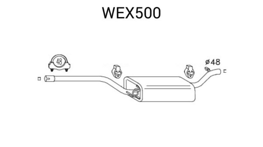 Toba esapament intermediara FORD FOCUS Combi (DNW) (1999 - 2007) QWP WEX500 piesa NOUA