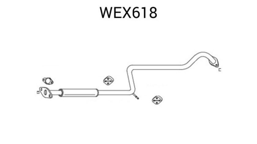 Toba esapament intermediara NISSAN ALMERA I Hatchback (N15) (1995 - 2000) QWP WEX618 piesa NOUA