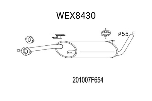 Toba esapament intermediara NISSAN TERRANO II (R20) (1992 - 2007) QWP WEX8430 piesa NOUA