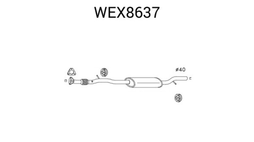 Toba esapament intermediara OPEL AGILA (A) (H00) (2000 - 2007) QWP WEX8637 piesa NOUA