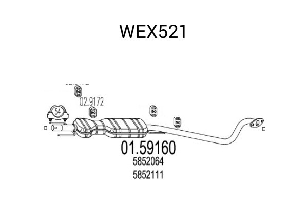 Toba esapament intermediara OPEL ASTRA G Cupe (F07) (2000 - 2005) QWP WEX521 piesa NOUA