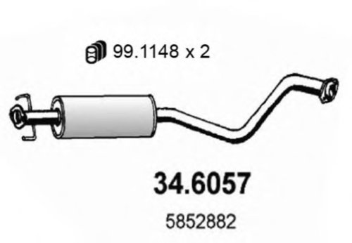 Toba esapament intermediara OPEL VECTRA B (36) (1995 - 2002) ASSO 34.6057 piesa NOUA