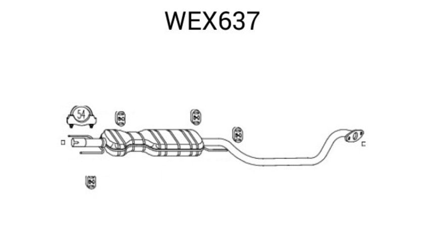 Toba esapament intermediara OPEL ZAFIRA A (F75) (1999 - 2005) QWP WEX637 piesa NOUA