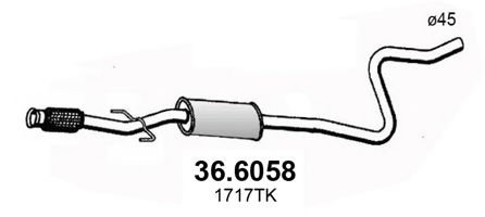 Toba esapament intermediara PEUGEOT 207 SW (WK) (2007 - 2016) ASSO 36.6058 piesa NOUA