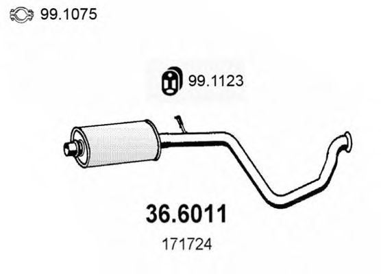 Toba esapament intermediara PEUGEOT 306 Break (7E, N3, N5) (1994 - 2002) ASSO 36.6011 piesa NOUA