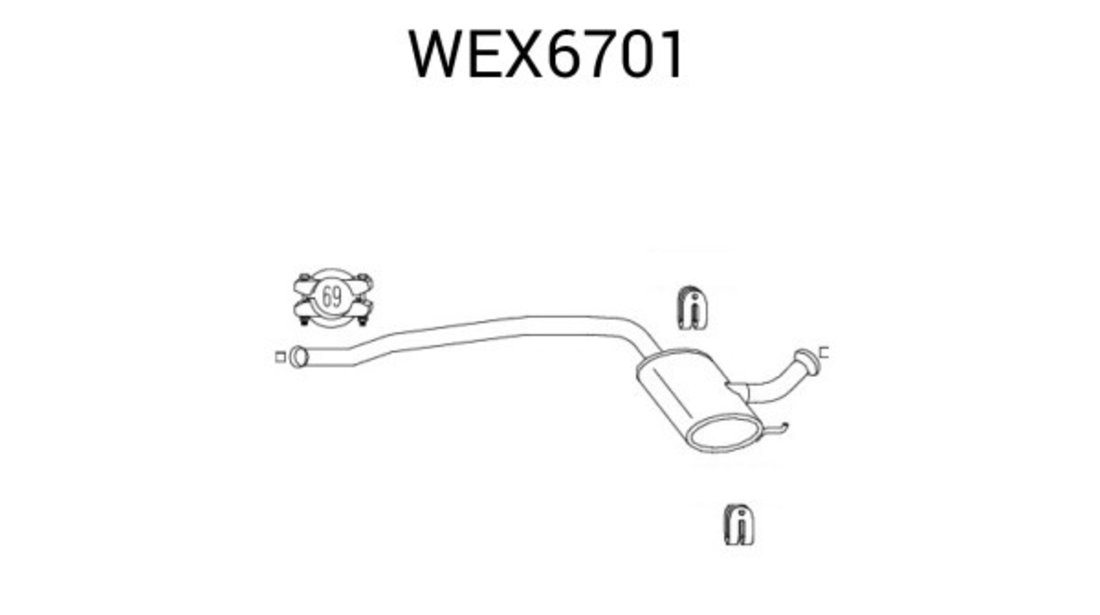 Toba esapament intermediara RENAULT LAGUNA I Grandtour (K56) (1995 - 2001) QWP WEX6701 piesa NOUA