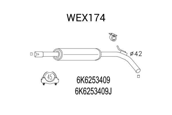 Toba esapament intermediara SEAT CORDOBA Vario (6K5) (1999 - 2002) QWP WEX174 piesa NOUA