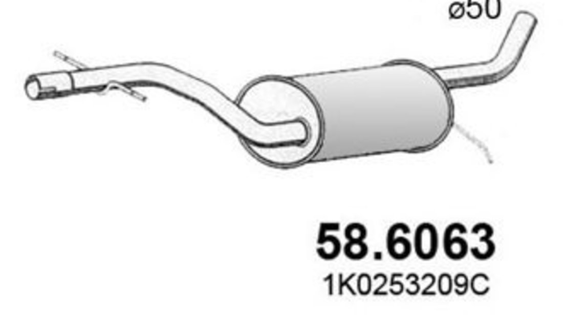 Toba esapament intermediara VW GOLF PLUS (5M1, 521) (2005 - 2013) ASSO 58.6063 piesa NOUA