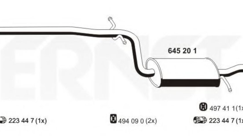 Toba esapament intermediara VW GOLF VI Variant (AJ5) (2009 - 2013) ERNST 645201 piesa NOUA