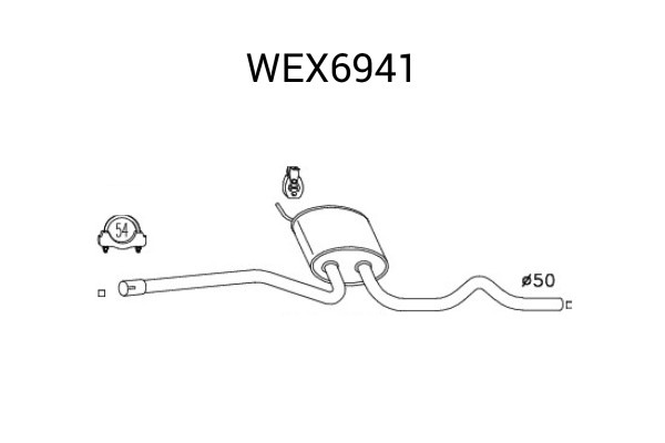 Toba esapament intermediara VW PASSAT (3B2) (1996 - 2001) QWP WEX6941 piesa NOUA