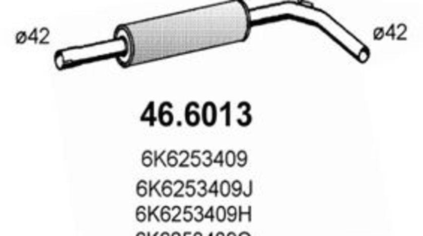 Toba esapament intermediara VW POLO CLASSIC (6KV2) (1995 - 2006) ASSO 46.6013 piesa NOUA