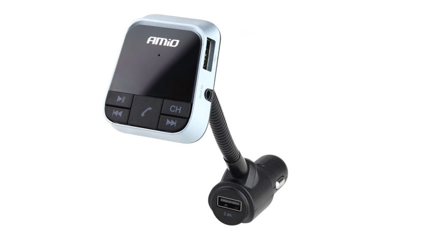 Transmițător Fm Bluetooth Cu încărcător 2,4a Bt-01 Amio 02250