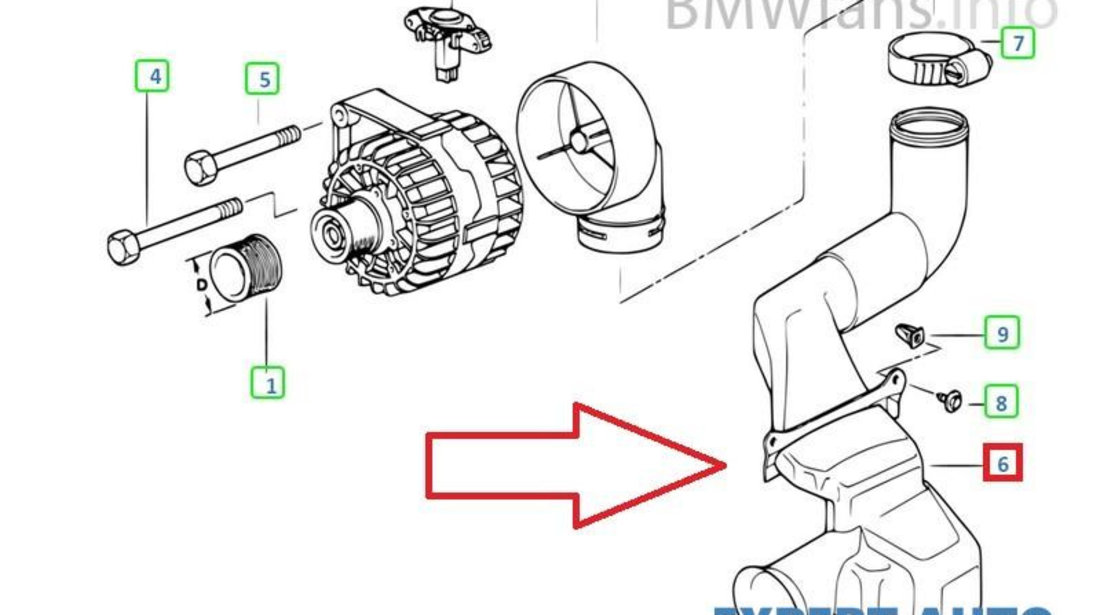 Tub aer BMW Seria 5 (1995-2003) [E39] 12311744460