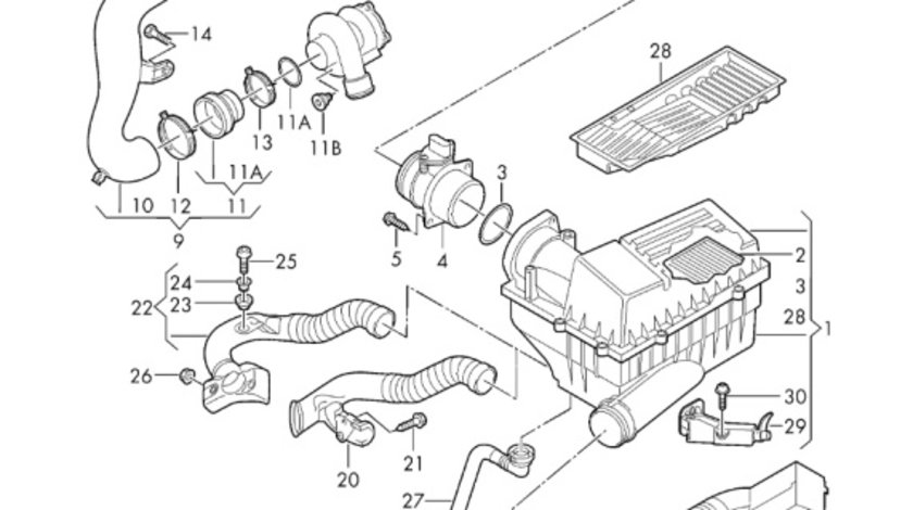 Tubulatura admisie turbo aer Volkswagen Touran (1T) Monovolum 2006 1.9 TDI OEM 1K0129684B