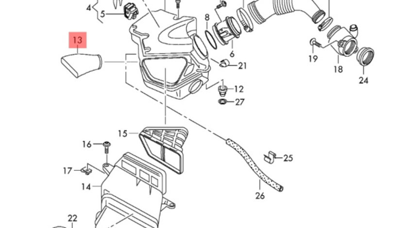 Tubulatura filtru aer Audi A4 B8 (8K) 2.0 TDI CAG 2009 OEM 8K0129604