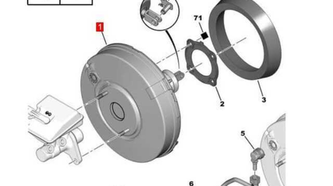 Tulumba Vacuum Vacuum cu Pompa Servofrana Servo Frana Peugeot 3008 2009 - 2016 Cod 9682650980 [C6158]