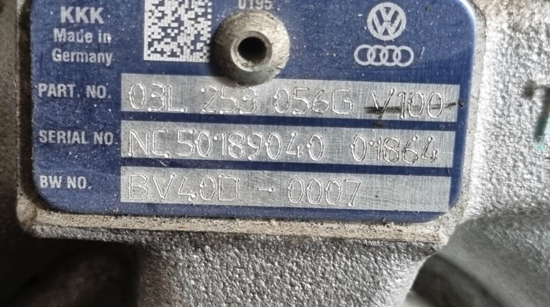 Turbina VW Golf VI 2.0 TDI 140 cai motor CFHC cod piesa : 03L253056G