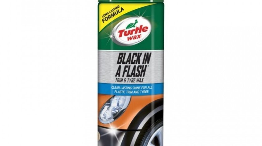 Turtle Wax Spray Curatat Plastic Exterior Si Anvelope Black In A Flash 500ML FG51777