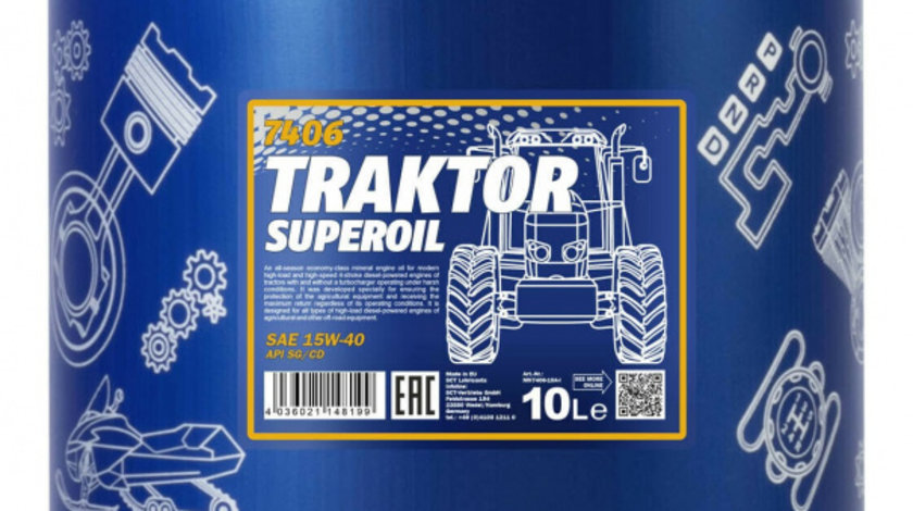 Ulei Motor Mannol Traktor Superoil 15W-40-10L MN7406-10