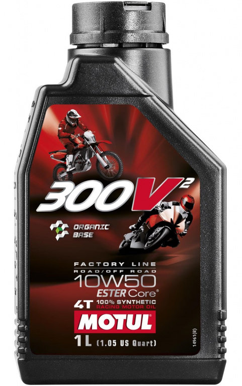 Ulei Motor Motul 300V2 Factory Line Road/Off Road Ester Core® Racing Motor Oil 4T 10W-50 1L 108586