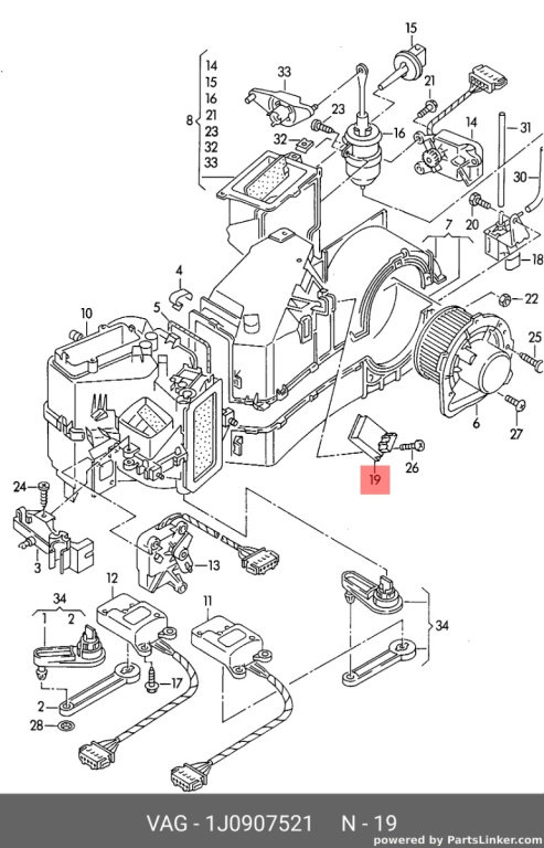 Unitate de control ,aer conditionat Audi A3 8L 1.9 TDI hatchback OEM 1J0907521