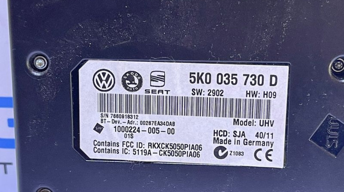 Unitate Modul Calculator Bluetooth VW Sharan 2011 - 2016 Cod 5K0035730D