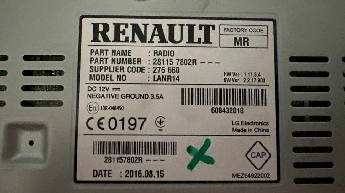 Unitate multimedia 281157802R Renault Megane IV Sedan 1.5 dCi 130 cai R9M 409