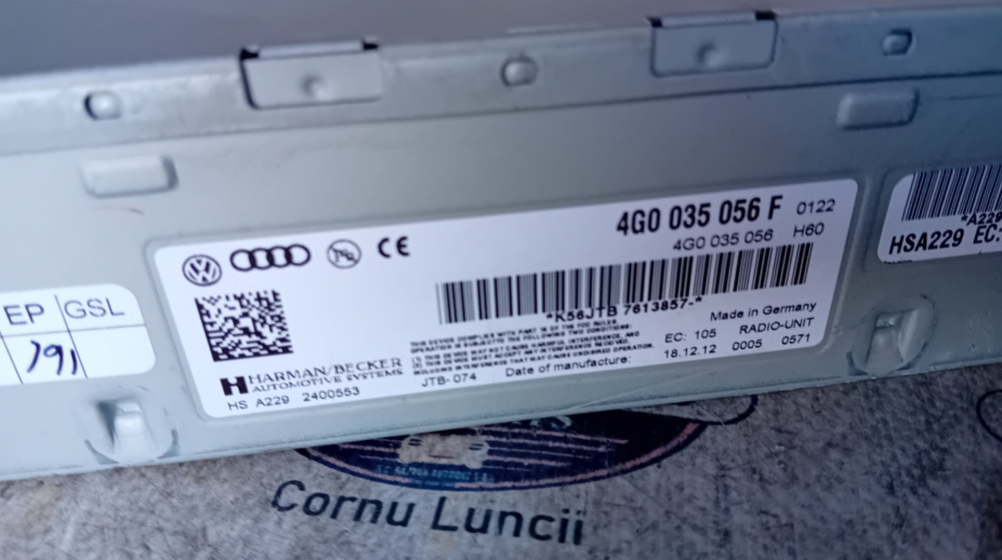 Unitate Multimedia Audi A4 B8 2012, 4G0035056F