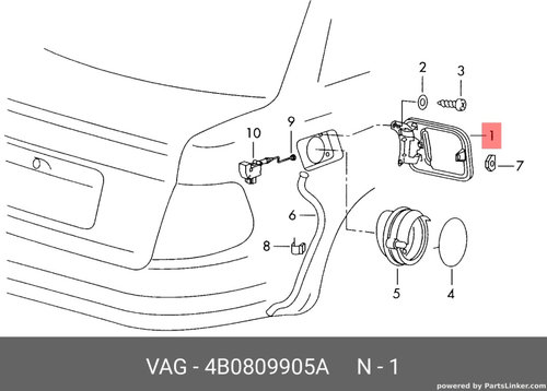 Usita rezervor Audi A6 4B (C5) Sedan 20032.5 TDI OEM 4B0809905A