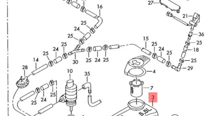 Vas lichid spalatoare parbriz VW Golf 4 2001 2002 hatchback Ocean OEM 1J0955453N/P